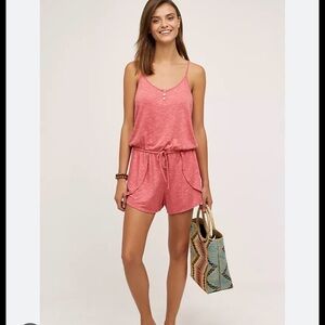 Anthropologie Pink Sleeveless Romper